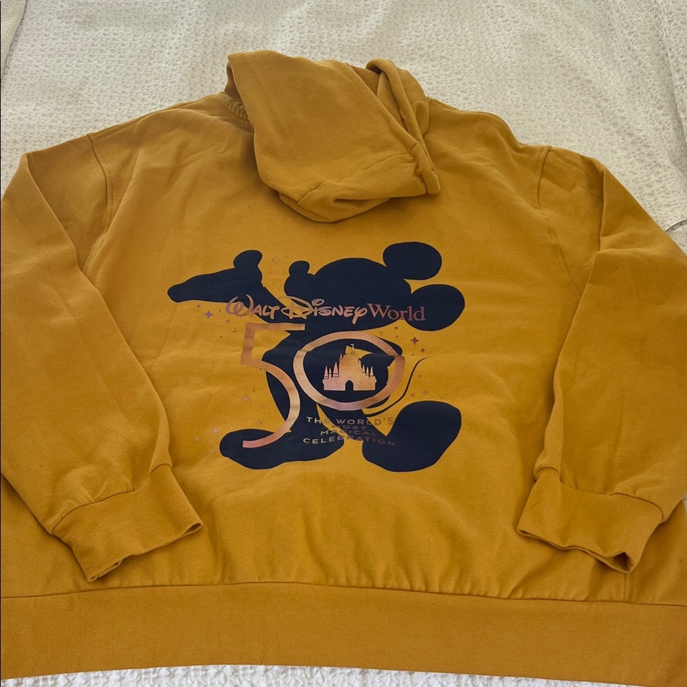 Disney Gold Hoodie‎ with Mickey Mouse Graphic